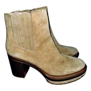 Steve Madden Womens 10 Searches Sand and Stone‎ Suede Chelsea Platform Boots